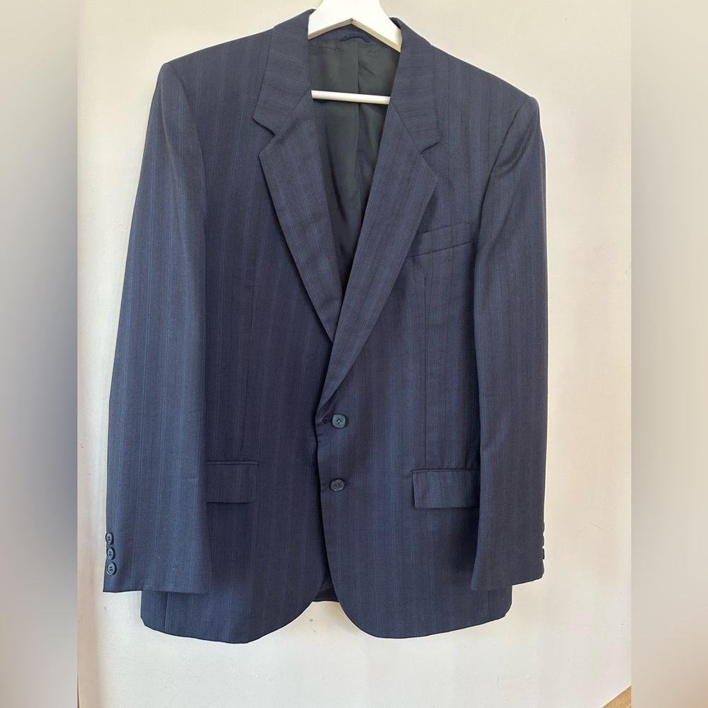 Classic Navy Men's Wool Blazer Jacket